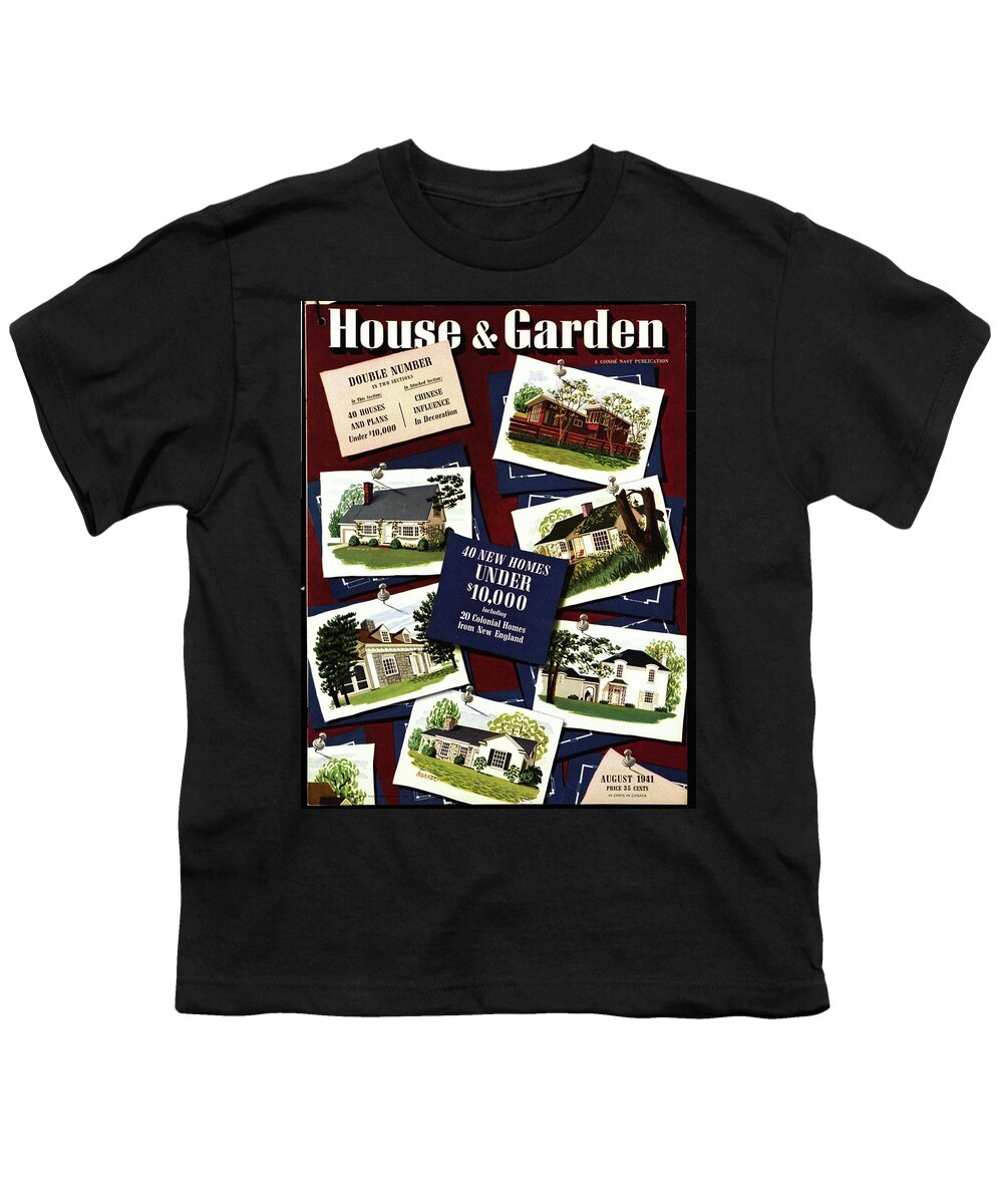 Illustration Youth T-Shirt featuring the photograph A House And Garden Cover Of Houses by Robert Harrer