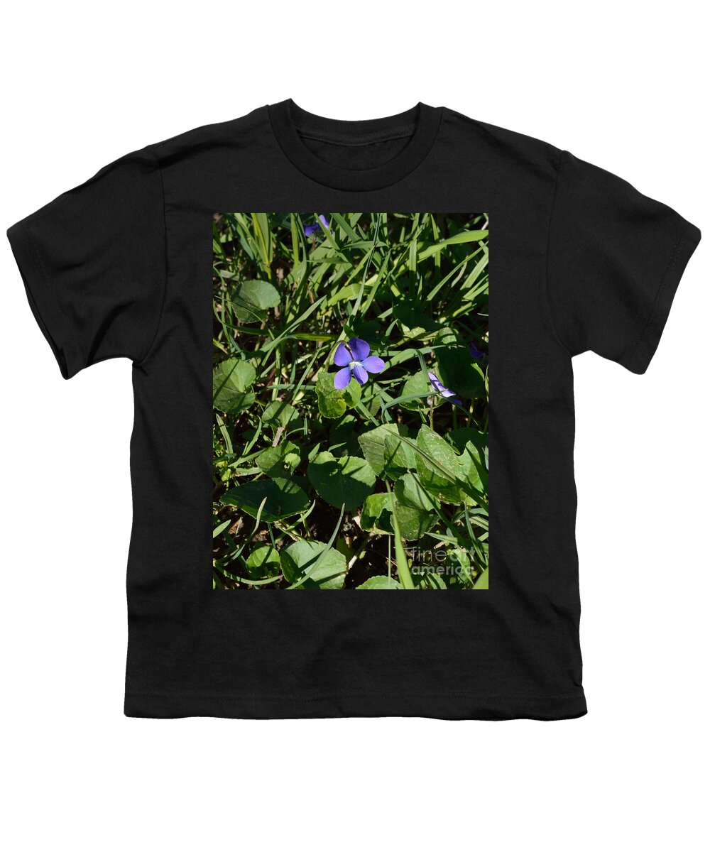 Indiana Youth T-Shirt featuring the photograph A Violet by Alys Caviness-Gober