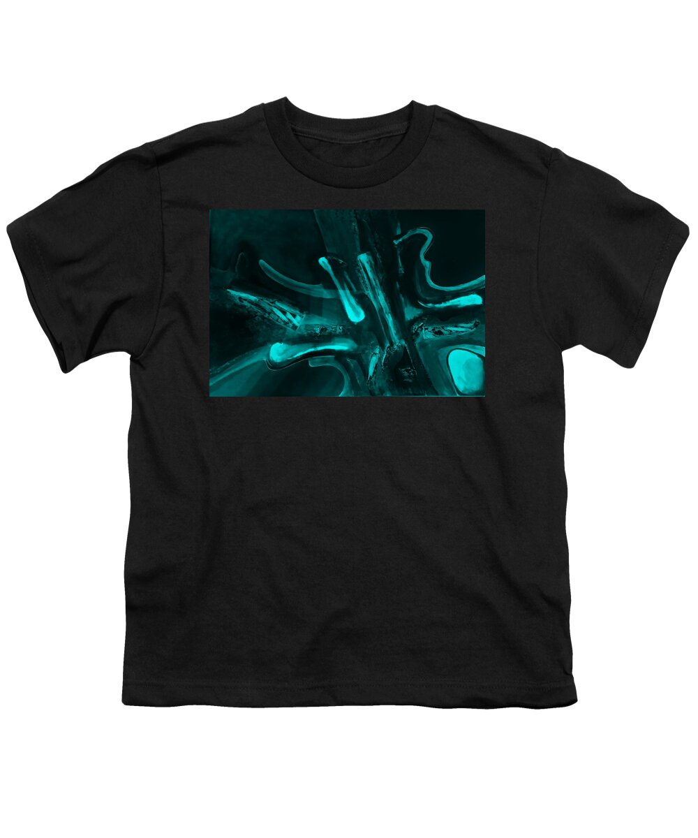 Abstract Painting Youth T-Shirt featuring the painting Abstract Dark Art Aquaturq by Rob Hans
