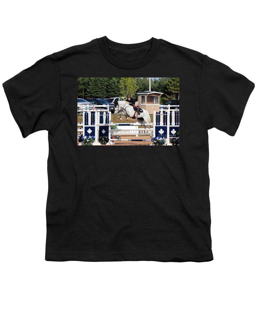 Horse Youth T-Shirt featuring the photograph Ac-jumper155 by Janice Byer