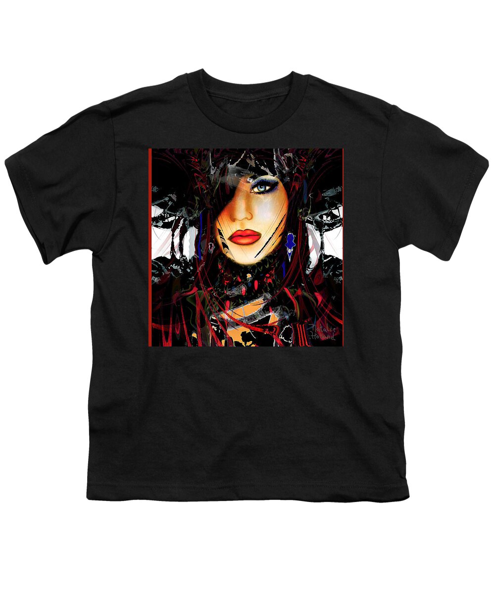 Face Youth T-Shirt featuring the mixed media Alexandria by Natalie Holland