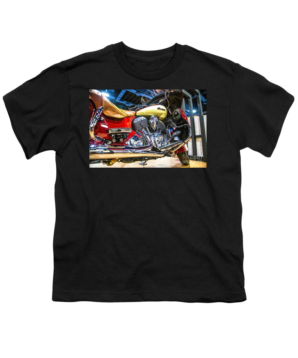Indian Motorcycles Youth T-Shirt featuring the photograph All That Glitters Is not Gold- Its Indian by Rene Triay FineArt Photos