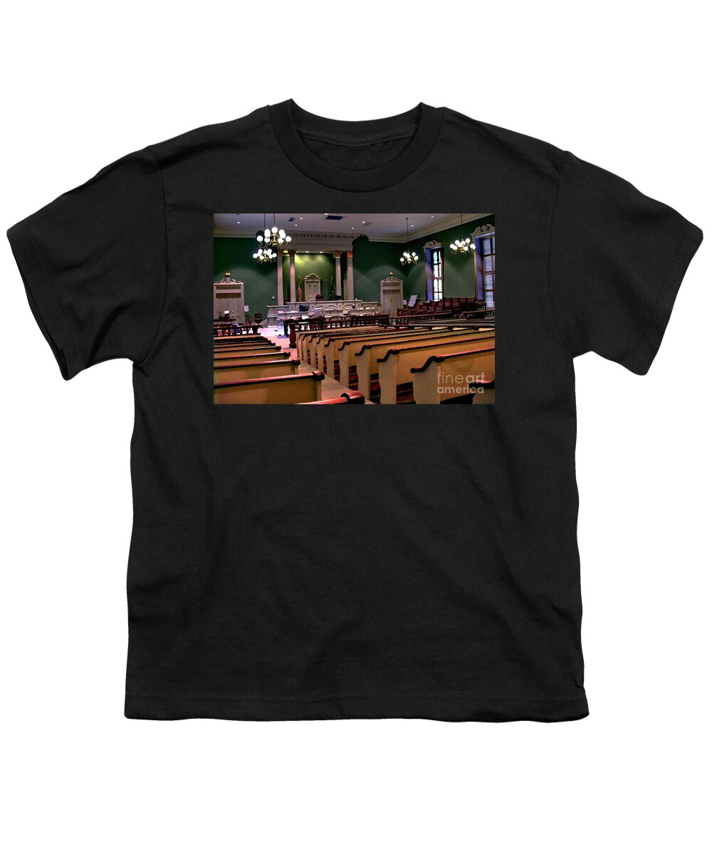 Allentown Pa Youth T-Shirt featuring the photograph Allentown PA Old Lehigh County Courthouse Interior 1867 by Jacqueline M Lewis