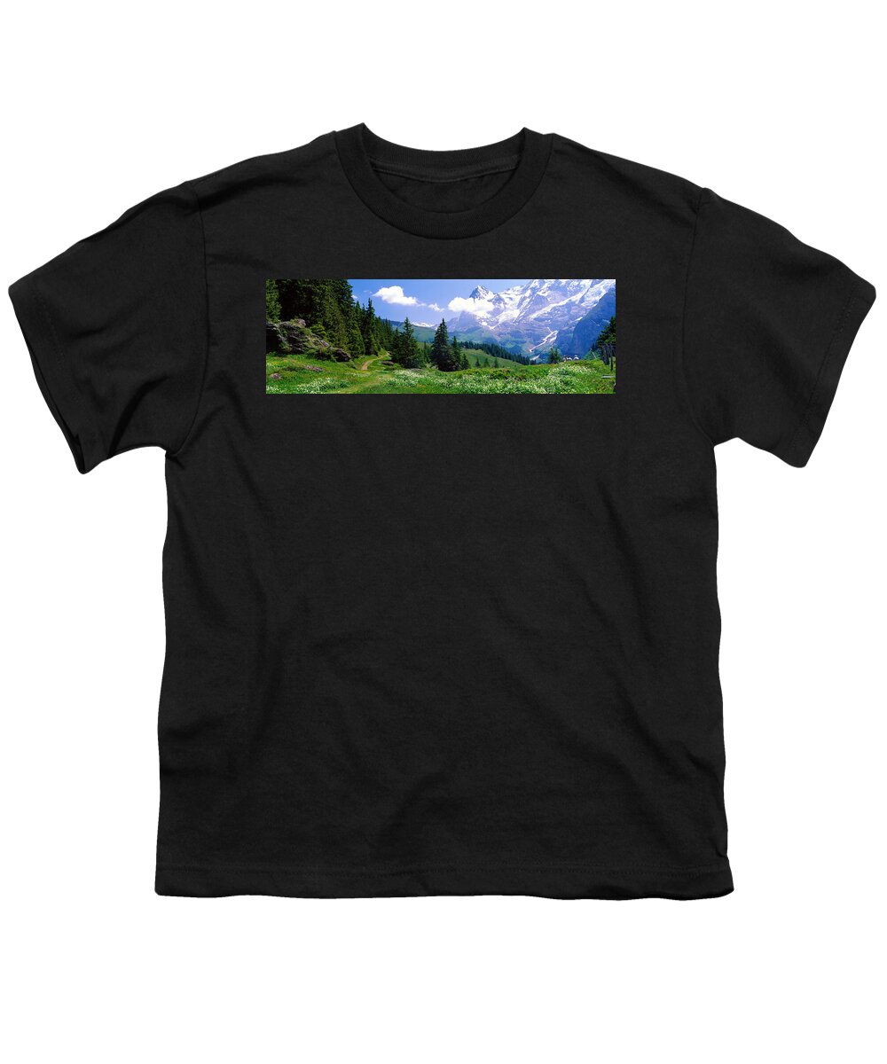 Photography Youth T-Shirt featuring the photograph Alpine Scene Near Murren Switzerland by Panoramic Images