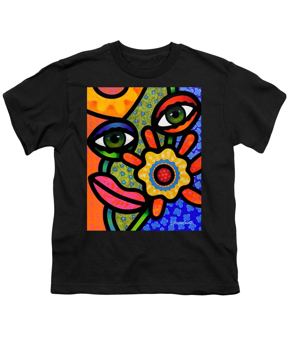 Abstract Youth T-Shirt featuring the painting An Eye on Spring by Steven Scott