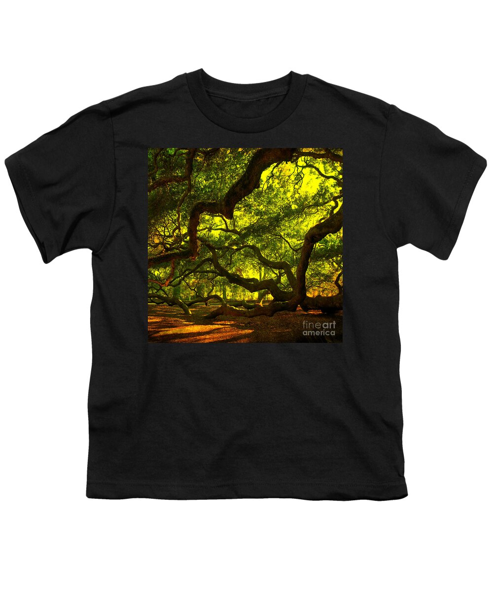 Angel Oak Youth T-Shirt featuring the photograph Angel Oak Limbs Crop 40 by Susanne Van Hulst