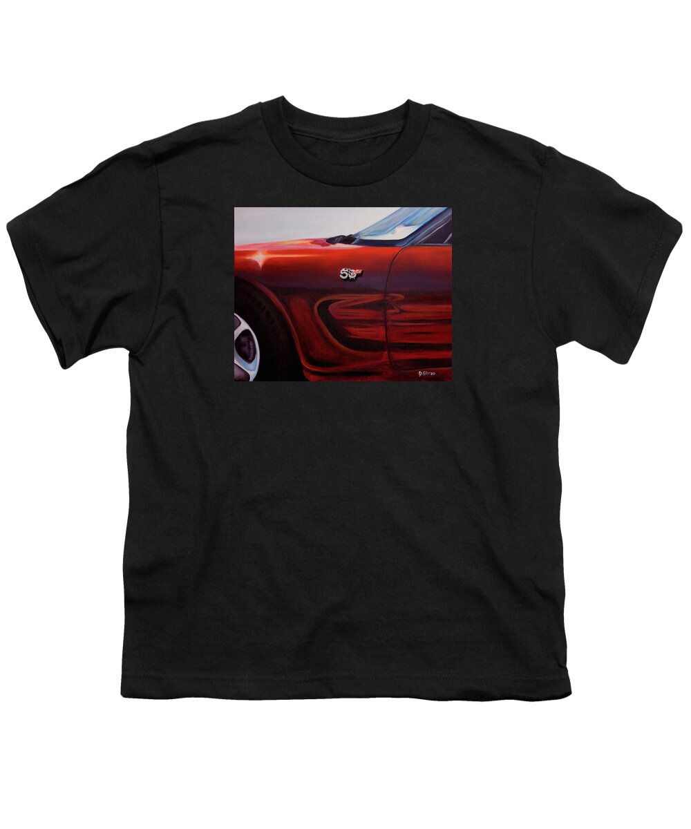 Oil Youth T-Shirt featuring the painting Anniversary Edition Corvette by Dean Glorso