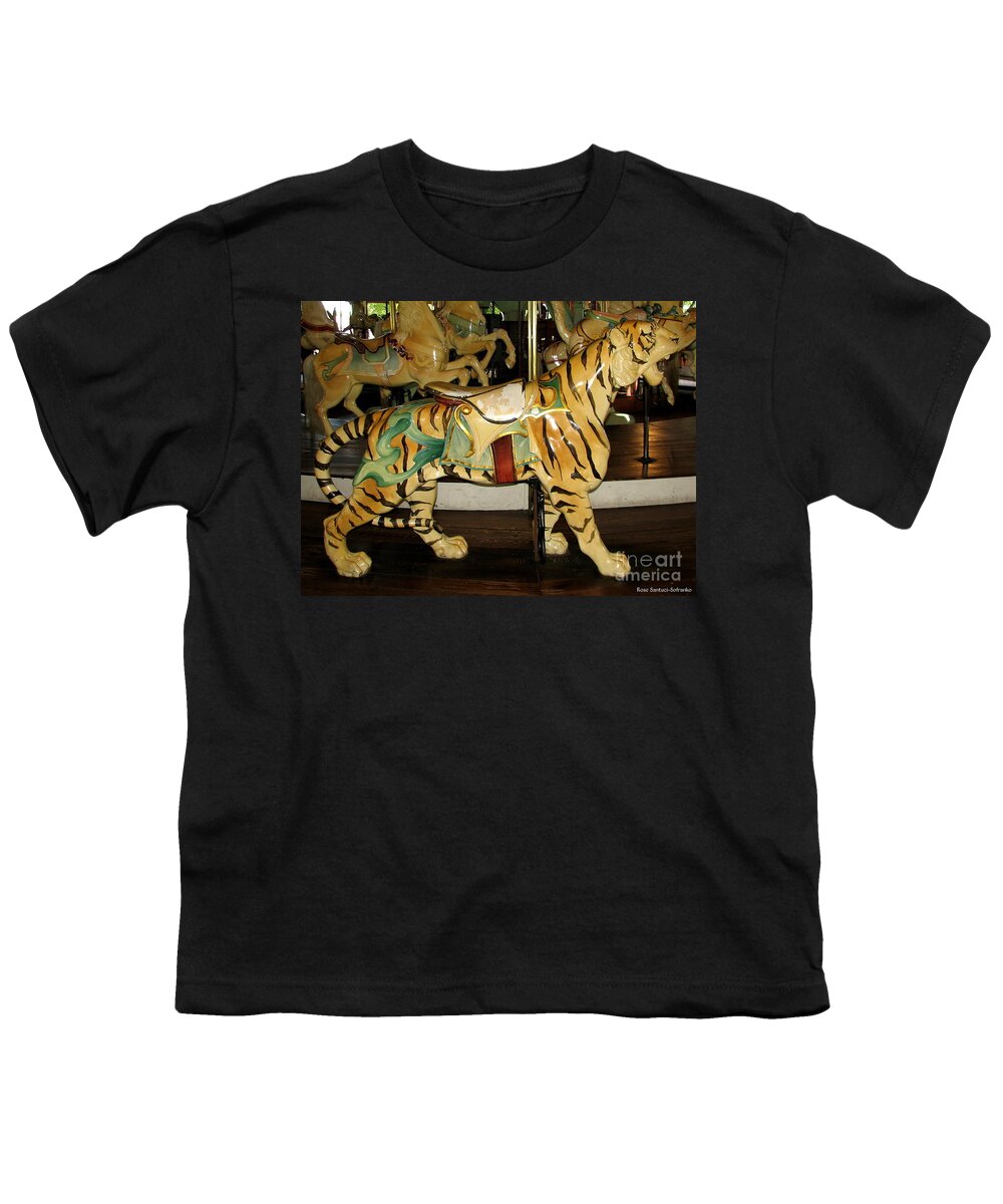 Tigers Youth T-Shirt featuring the photograph Antique Dentzel Menagerie Carousel Tiger by Rose Santuci-Sofranko