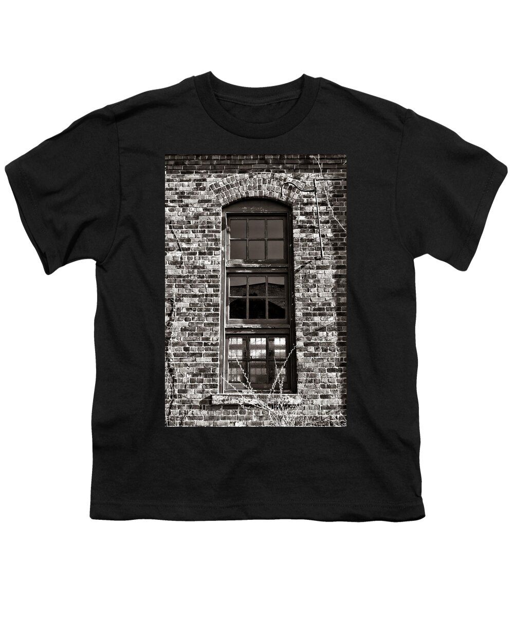 Window Youth T-Shirt featuring the photograph Antique Factory Window by Olivier Le Queinec