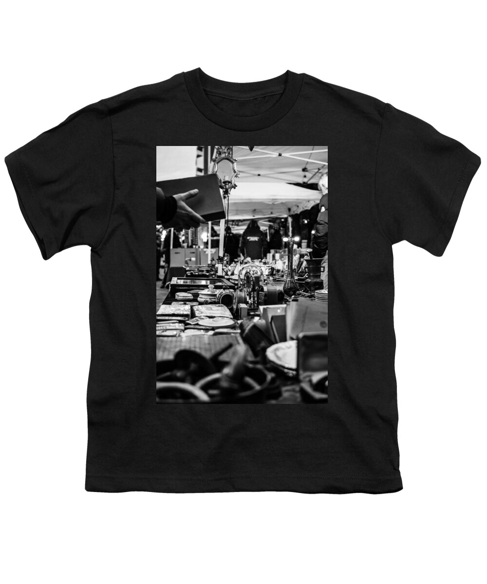 Market Youth T-Shirt featuring the photograph Antiques Market by AM FineArtPrints