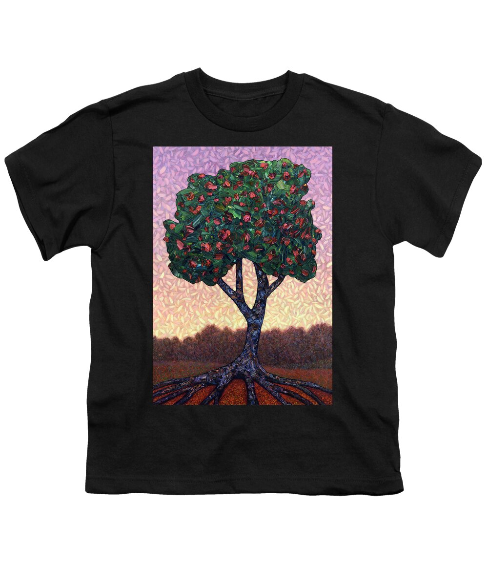 Apple Tree Youth T-Shirt featuring the painting Apple Tree by James W Johnson