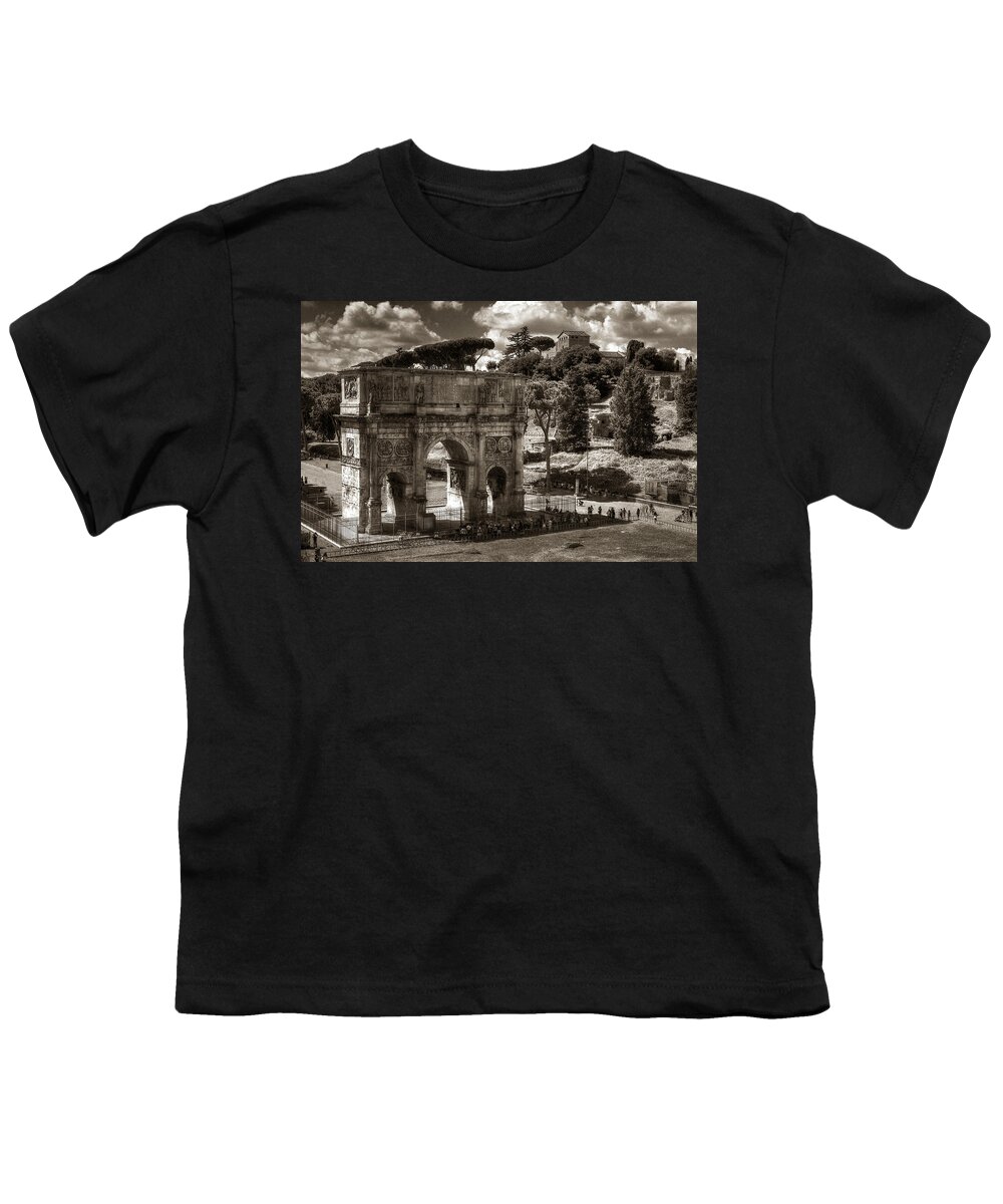 Arch Youth T-Shirt featuring the photograph Arch of Contantine by Michael Kirk