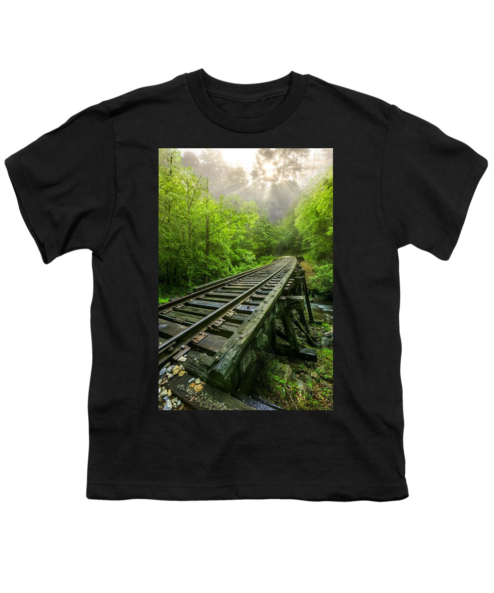 Andrews Youth T-Shirt featuring the photograph Around the Bend by Debra and Dave Vanderlaan