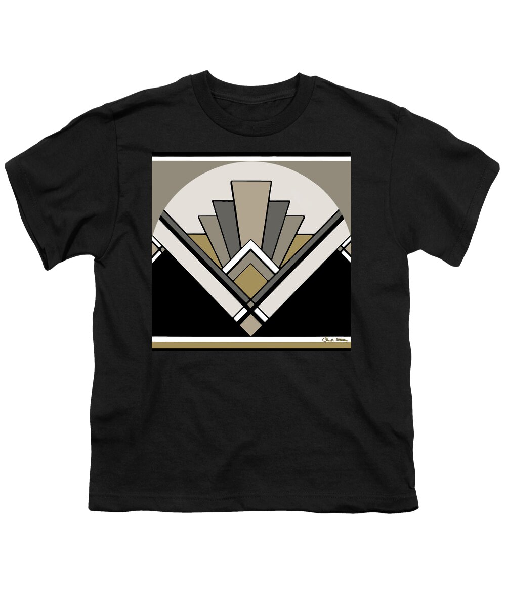 Art Deco Pattern Two Youth T-Shirt featuring the digital art Art Deco Pattern Two by Chuck Staley