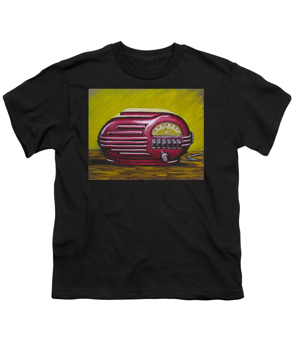 Radio Youth T-Shirt featuring the painting Art Deco Radio by Kevin Hughes