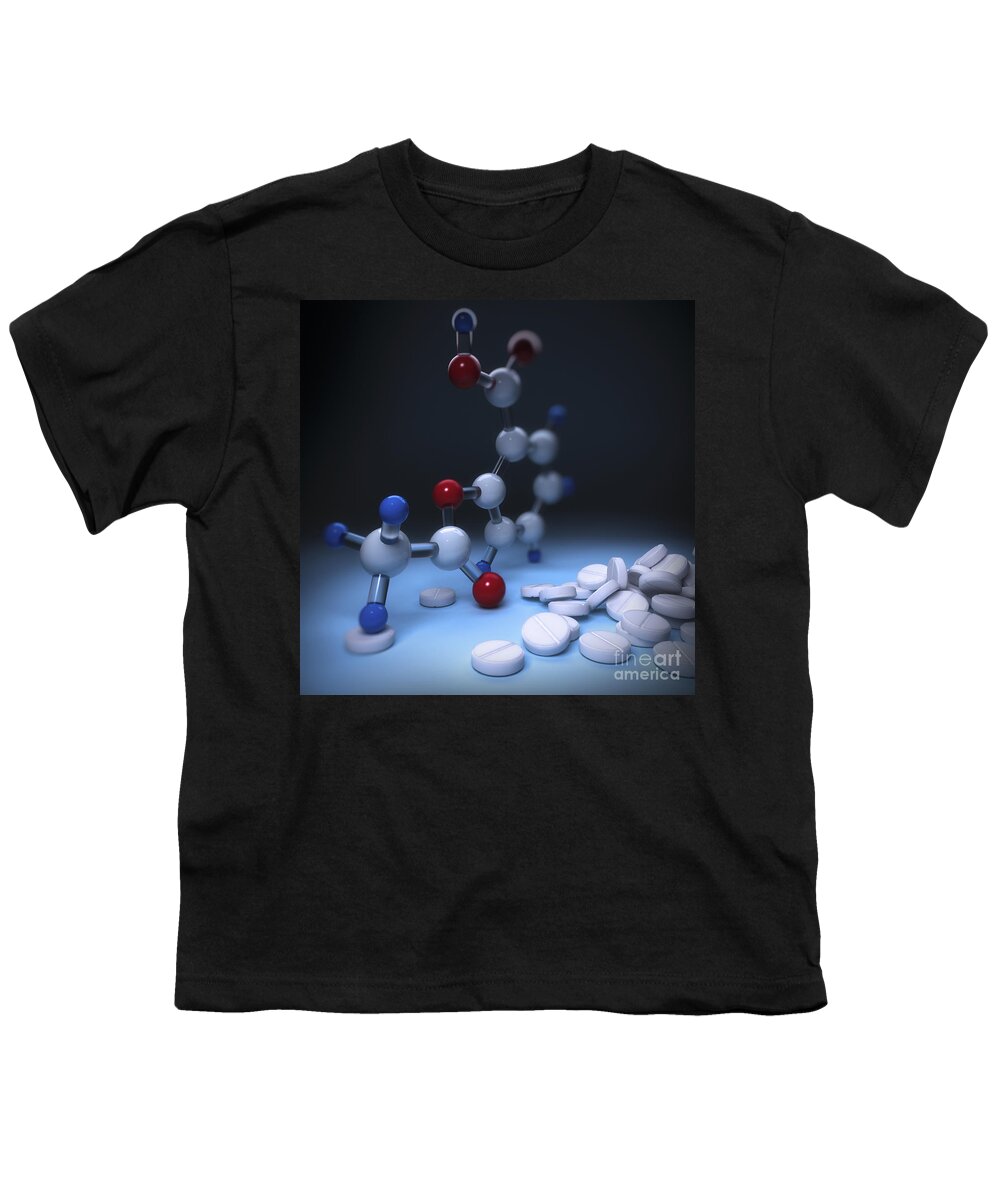 Digital Illustration Youth T-Shirt featuring the photograph Aspirin by Science Picture Co
