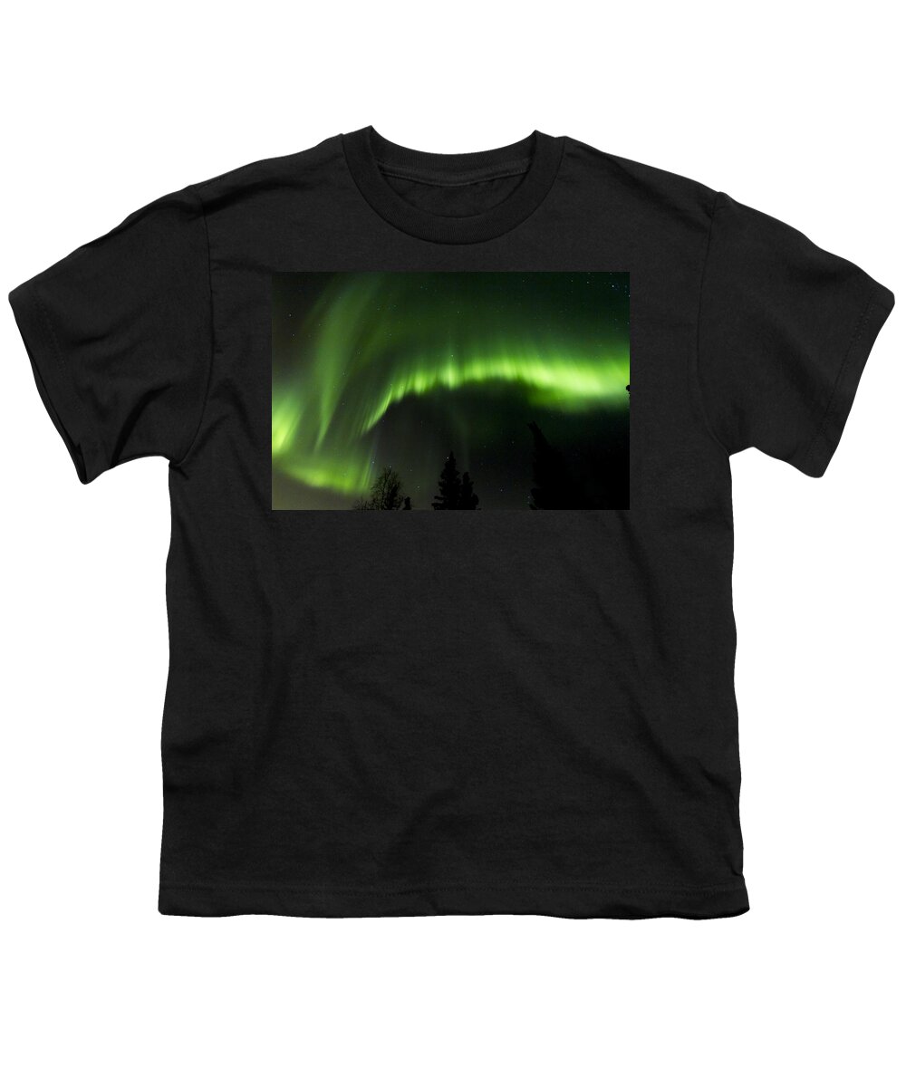Alaska Youth T-Shirt featuring the photograph Aurora Scorch by Kyle Lavey