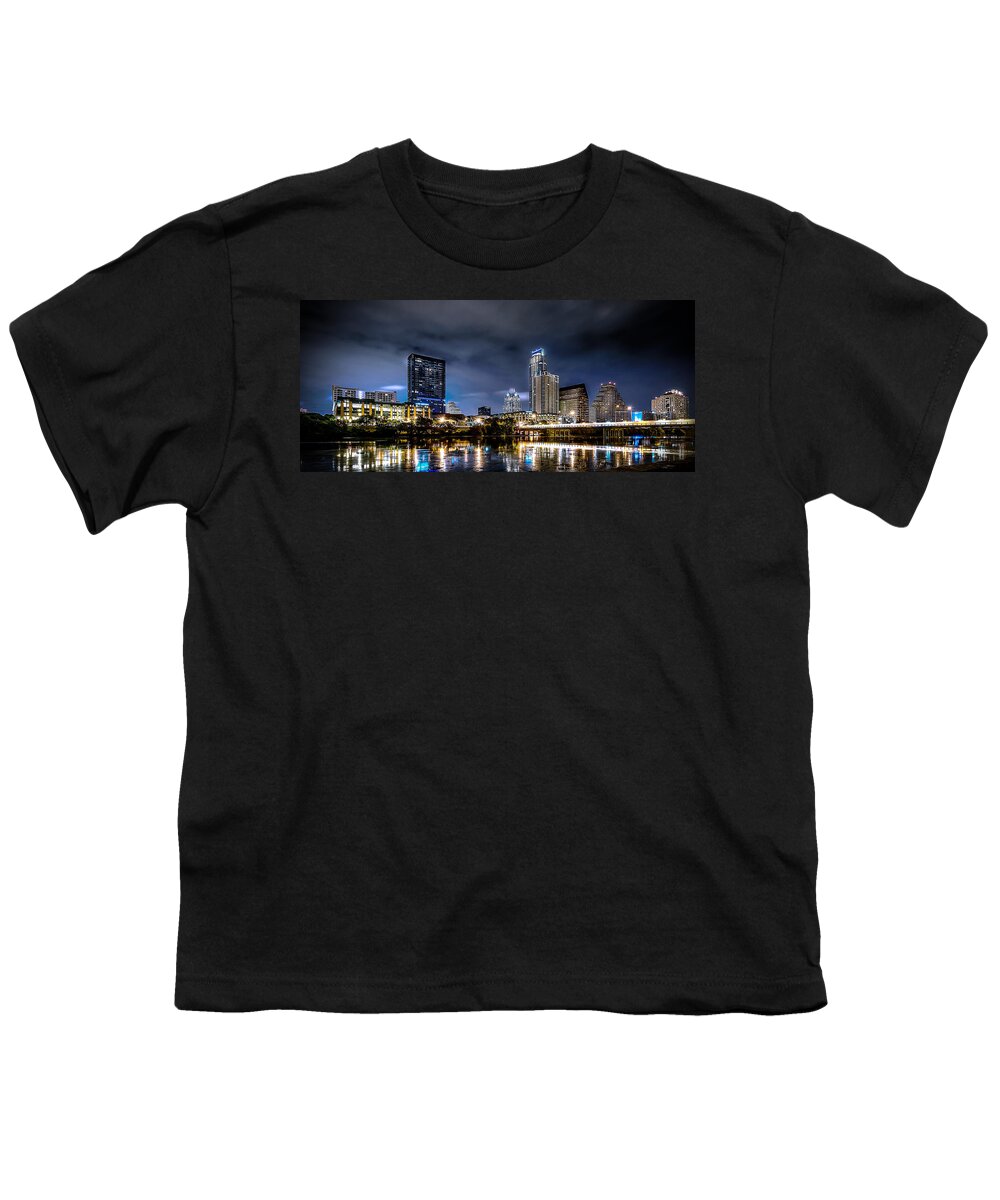Hdr Youth T-Shirt featuring the photograph Austin Skyline HDR by David Morefield
