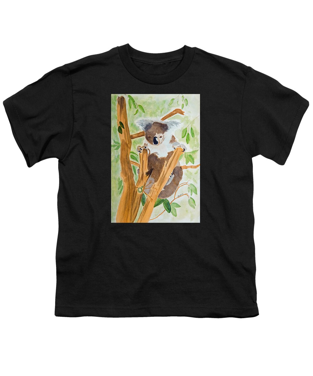 Animal Youth T-Shirt featuring the painting Koala in a gum tree by Elvira Ingram