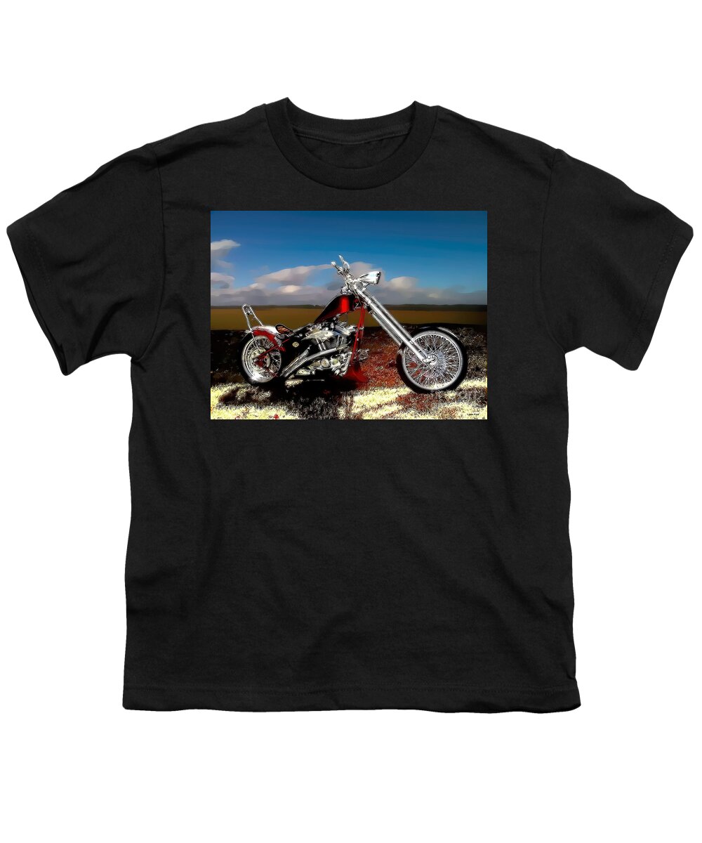Morotcycle Youth T-Shirt featuring the photograph Aztec Rest Stop by Lesa Fine