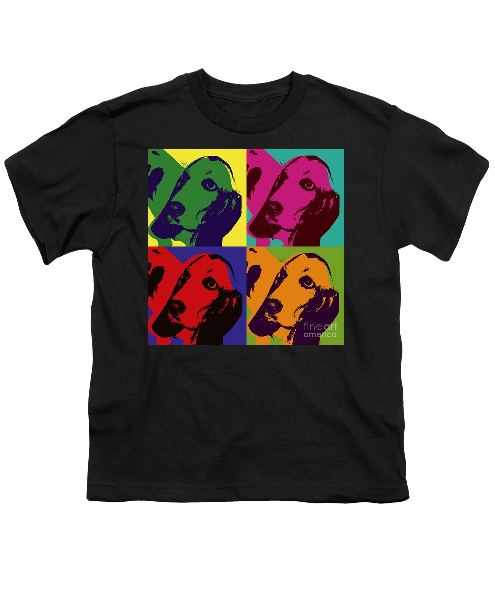 Basset Hound Youth T-Shirt featuring the digital art Basset Hound by Jean luc Comperat