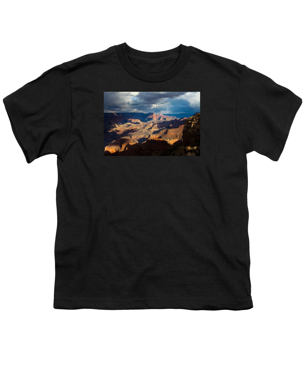 Arizona Youth T-Shirt featuring the photograph Battleship Rock in the Shadows by Ed Gleichman