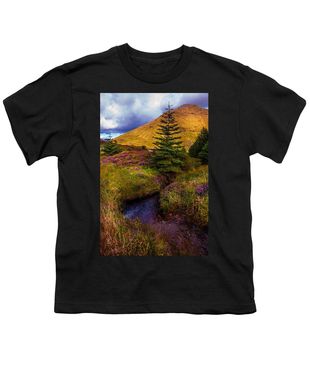 Nature Youth T-Shirt featuring the photograph Beauty all Around. Rest and Be Thankful. Scotland by Jenny Rainbow