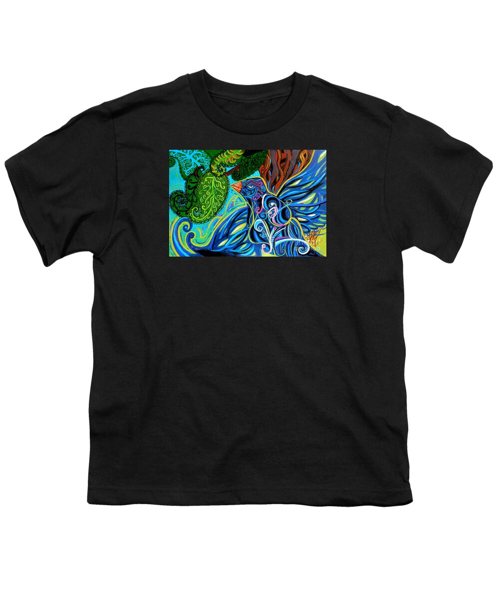 Bird Youth T-Shirt featuring the painting Bird Song by Genevieve Esson