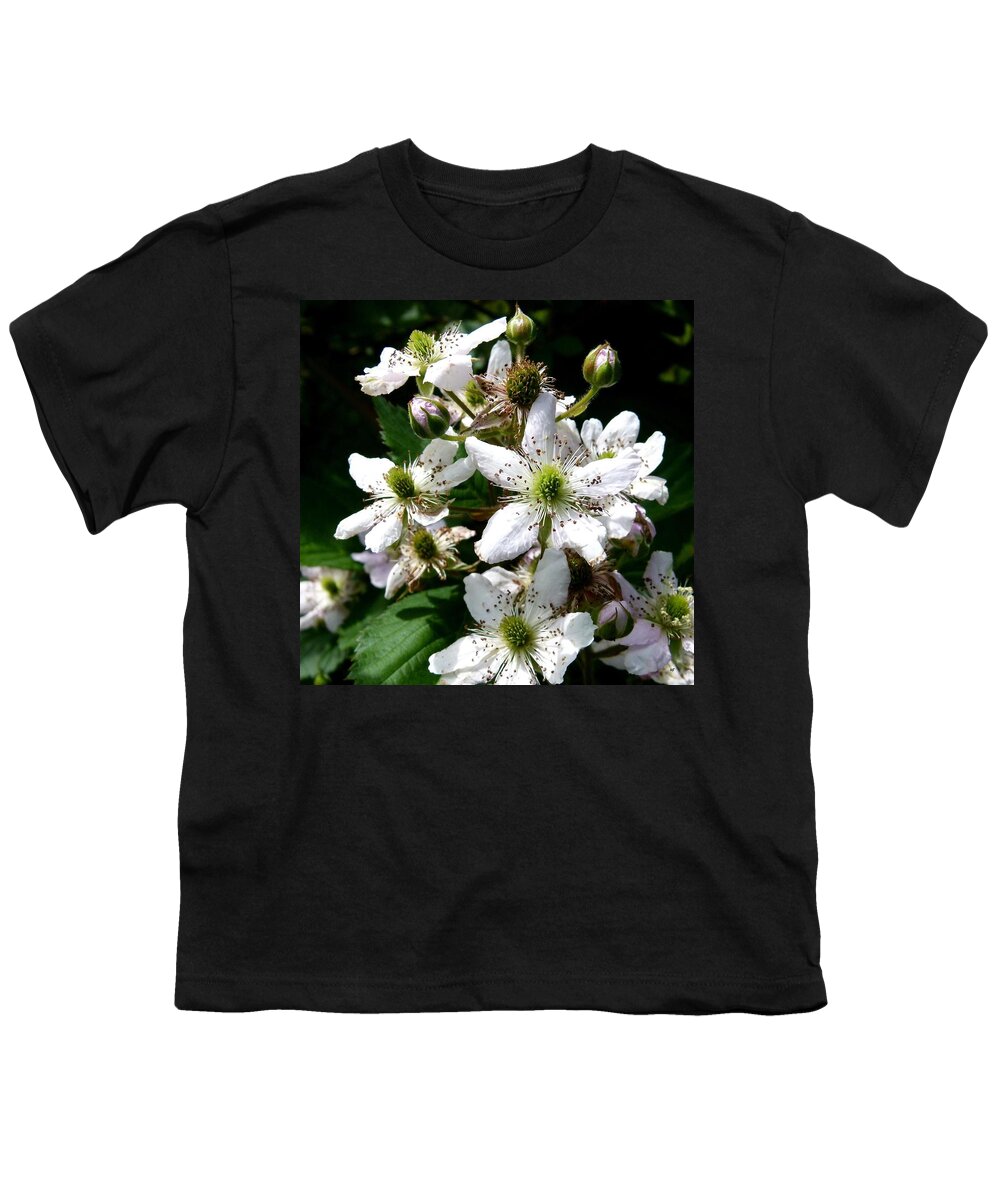 Blackberry Bush In Bloom Youth T-Shirt featuring the photograph Blackberry Bush In Bloom by Will Borden