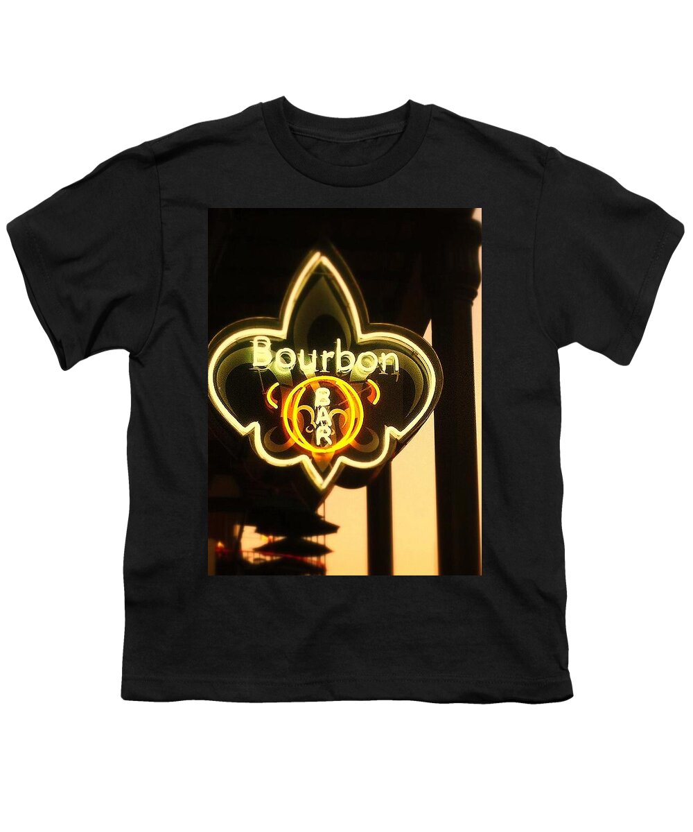 New.orleans Youth T-Shirt featuring the photograph Bourbon Street Bar New Orleans by Saundra Myles