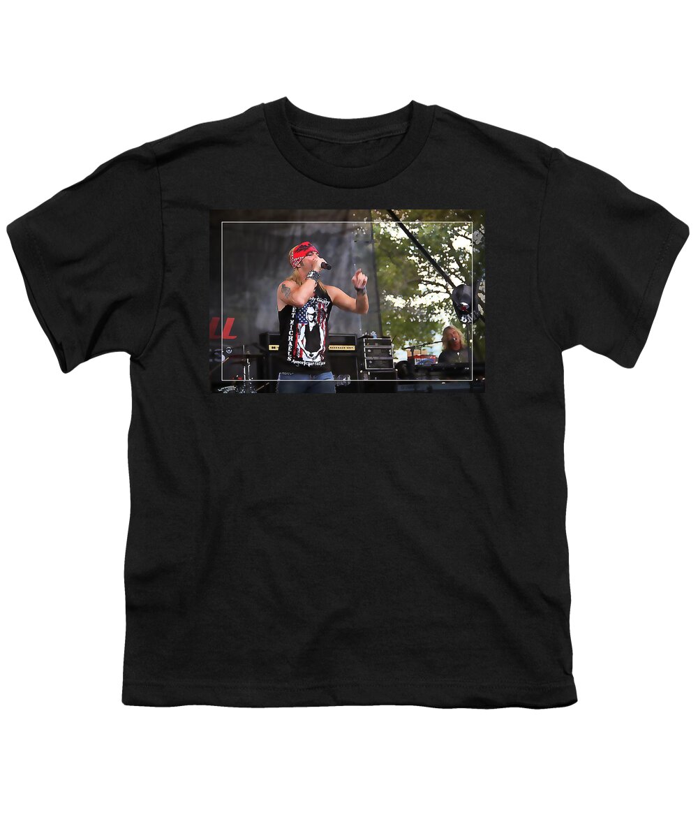 Bret Michaels Youth T-Shirt featuring the photograph Bret Making Music by Alice Gipson
