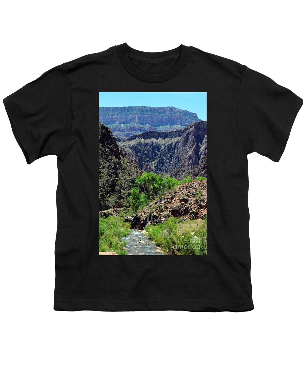 Grand Canyon Youth T-Shirt featuring the photograph Bright Angel Creek at Phantom Ranch at the bottom of Grand Canyon National Park by Shawn O'Brien