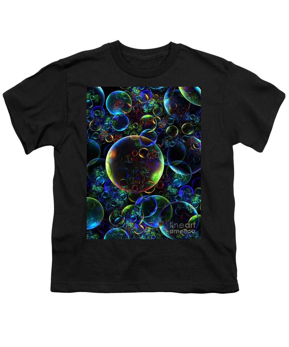 Bubbles Orgy Youth T-Shirt featuring the digital art Bubbles Orgy 2 by Klara Acel