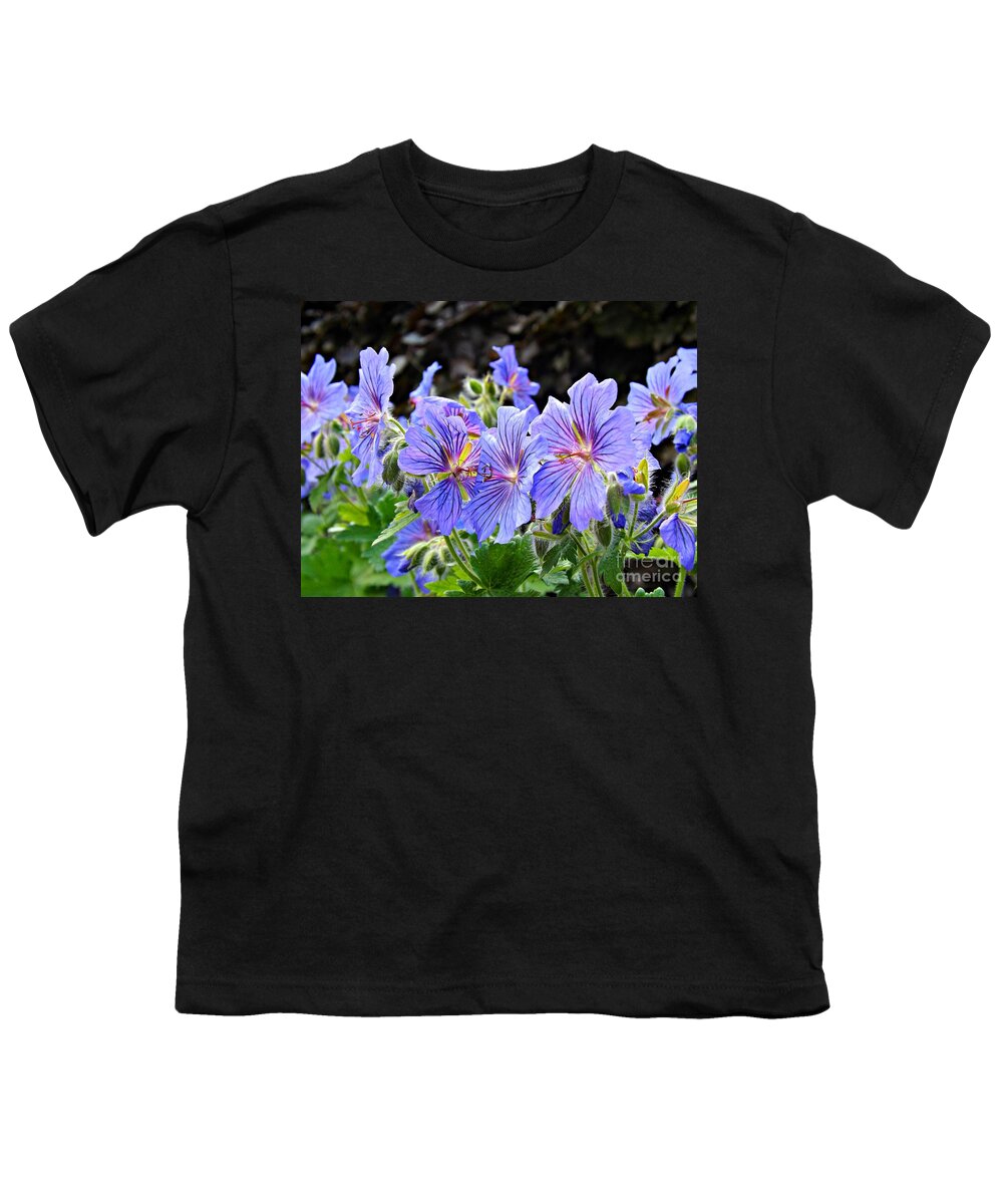 Geranium Youth T-Shirt featuring the photograph Bunches by Clare Bevan