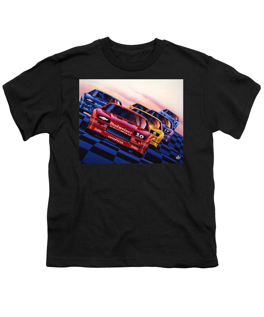 Camaro Poster Youth T-Shirt featuring the painting Camaro 1990 IROC Poster Art by Garth Glazier
