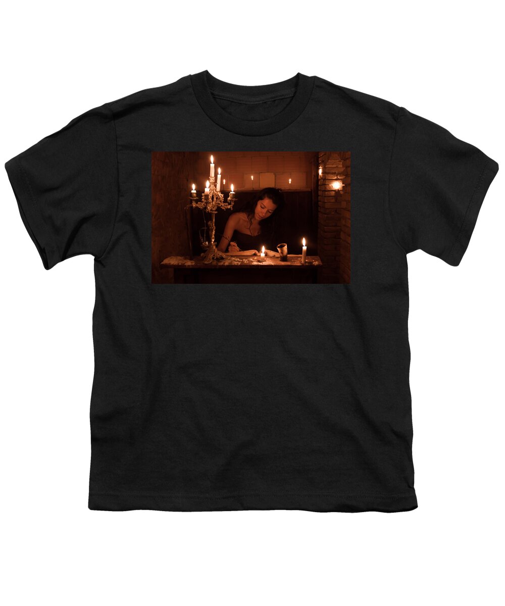 Candle Youth T-Shirt featuring the photograph Candlelight Fantasia by AM FineArtPrints