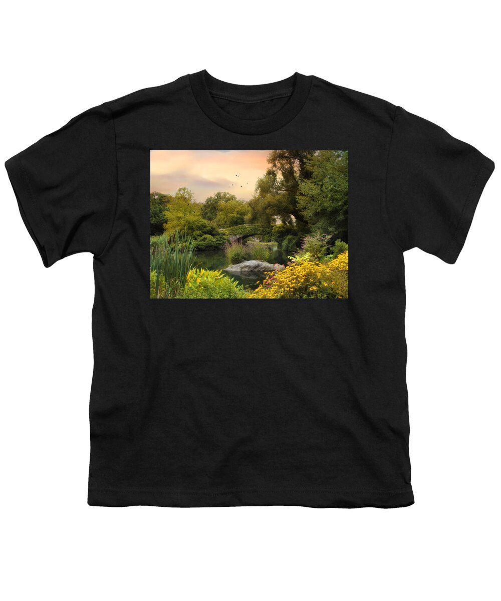 Landscape Youth T-Shirt featuring the photograph Central Park Pond by Jessica Jenney