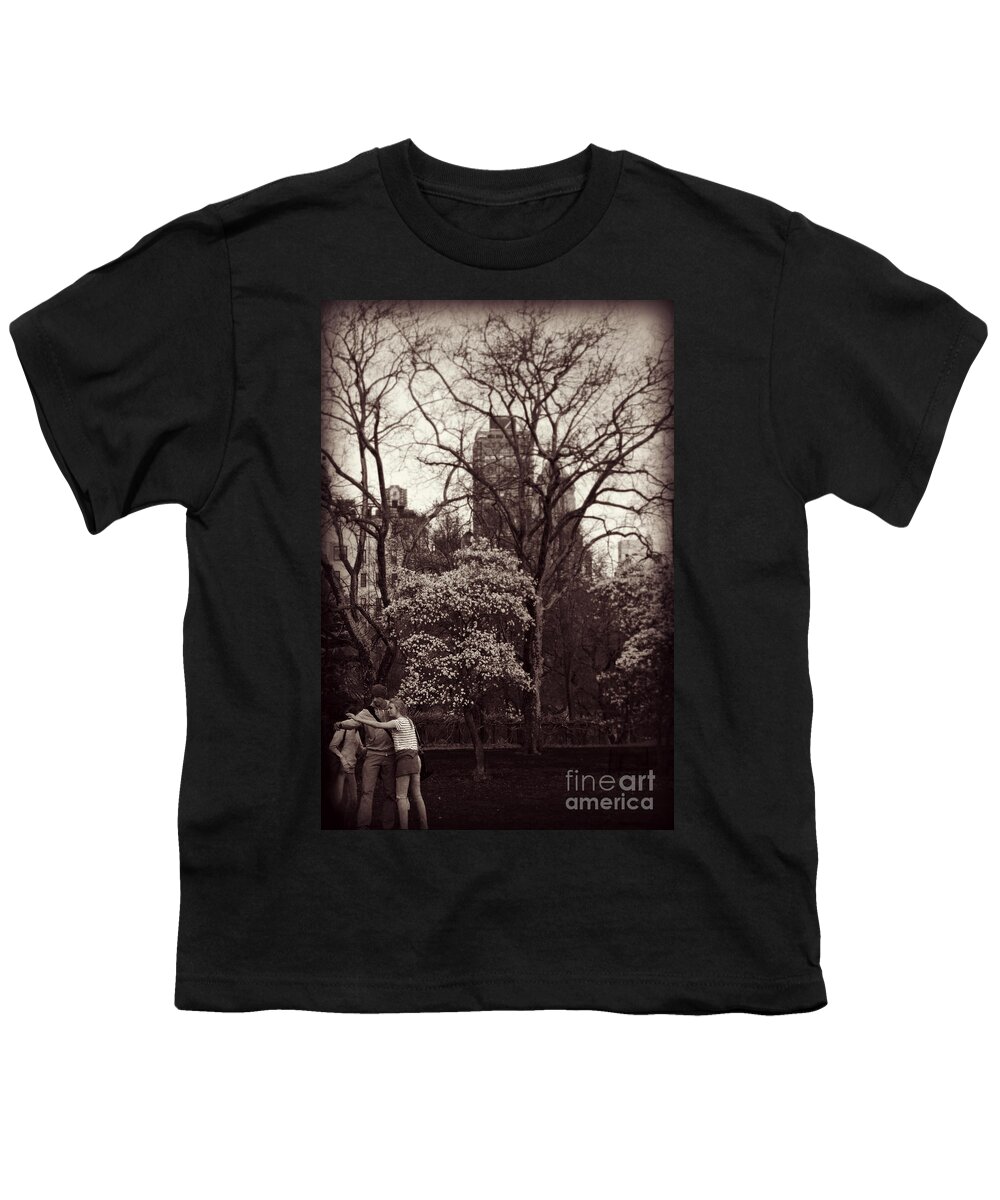 Central Park Youth T-Shirt featuring the photograph Central Park Selfies by Miriam Danar