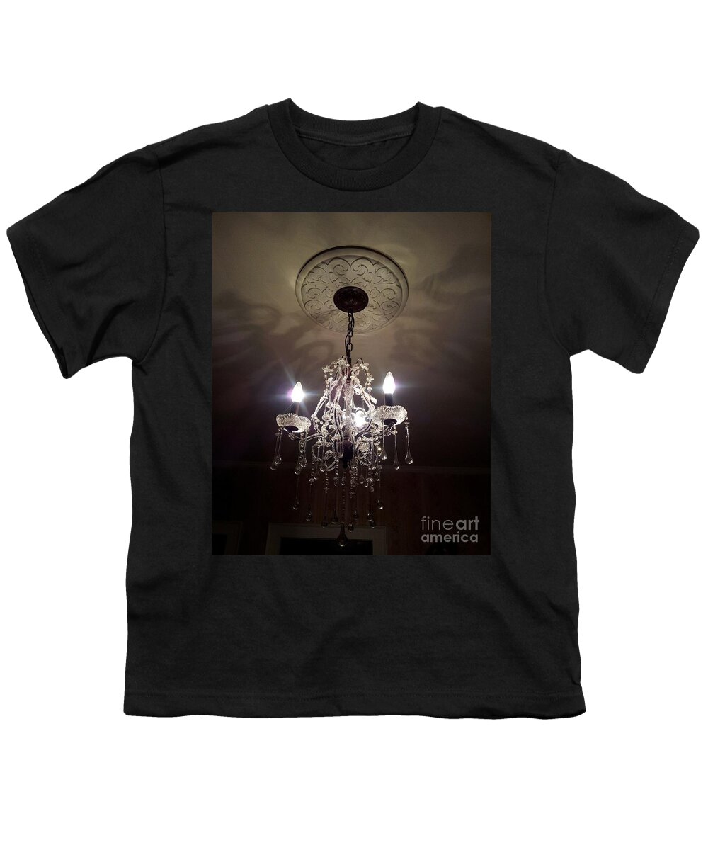 Chandelier Youth T-Shirt featuring the photograph Chandelier Shadows by Julie Brugh Riffey