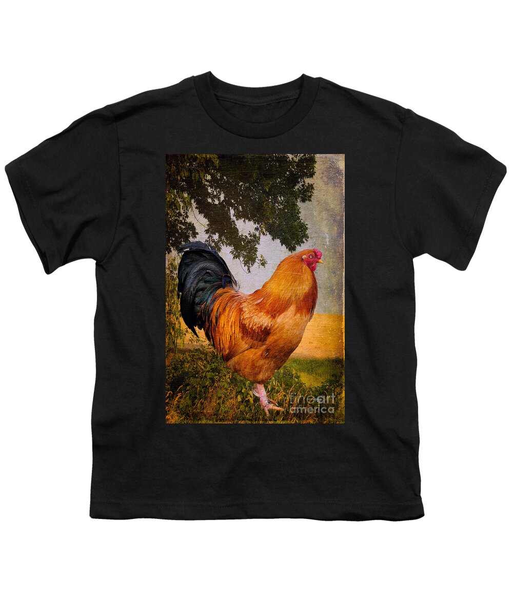 Chanticleer Youth T-Shirt featuring the photograph Chanticleer In Blue by Lois Bryan