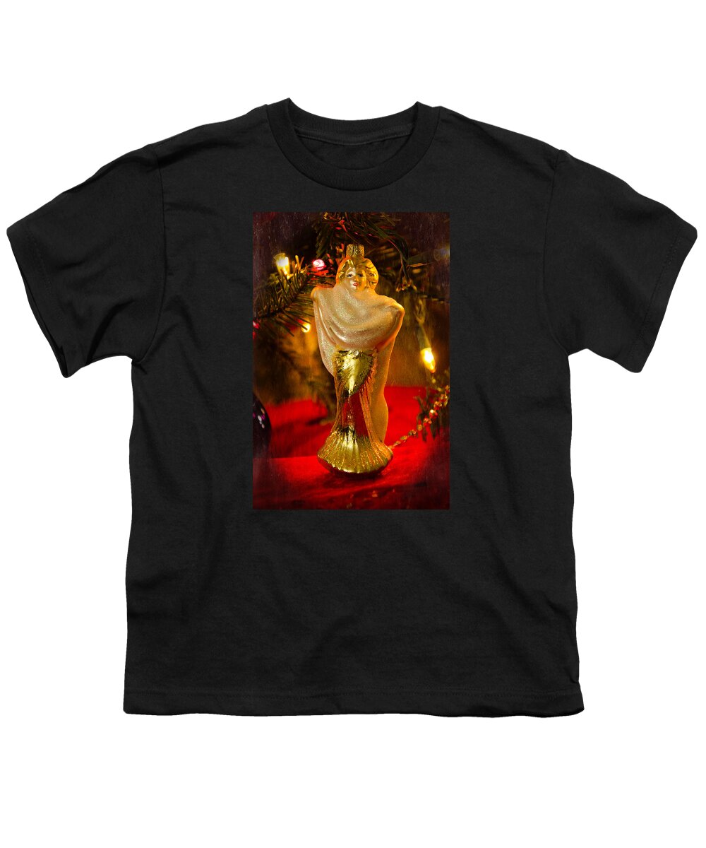Christmas Youth T-Shirt featuring the photograph Christmas Marilyn by Susan McMenamin