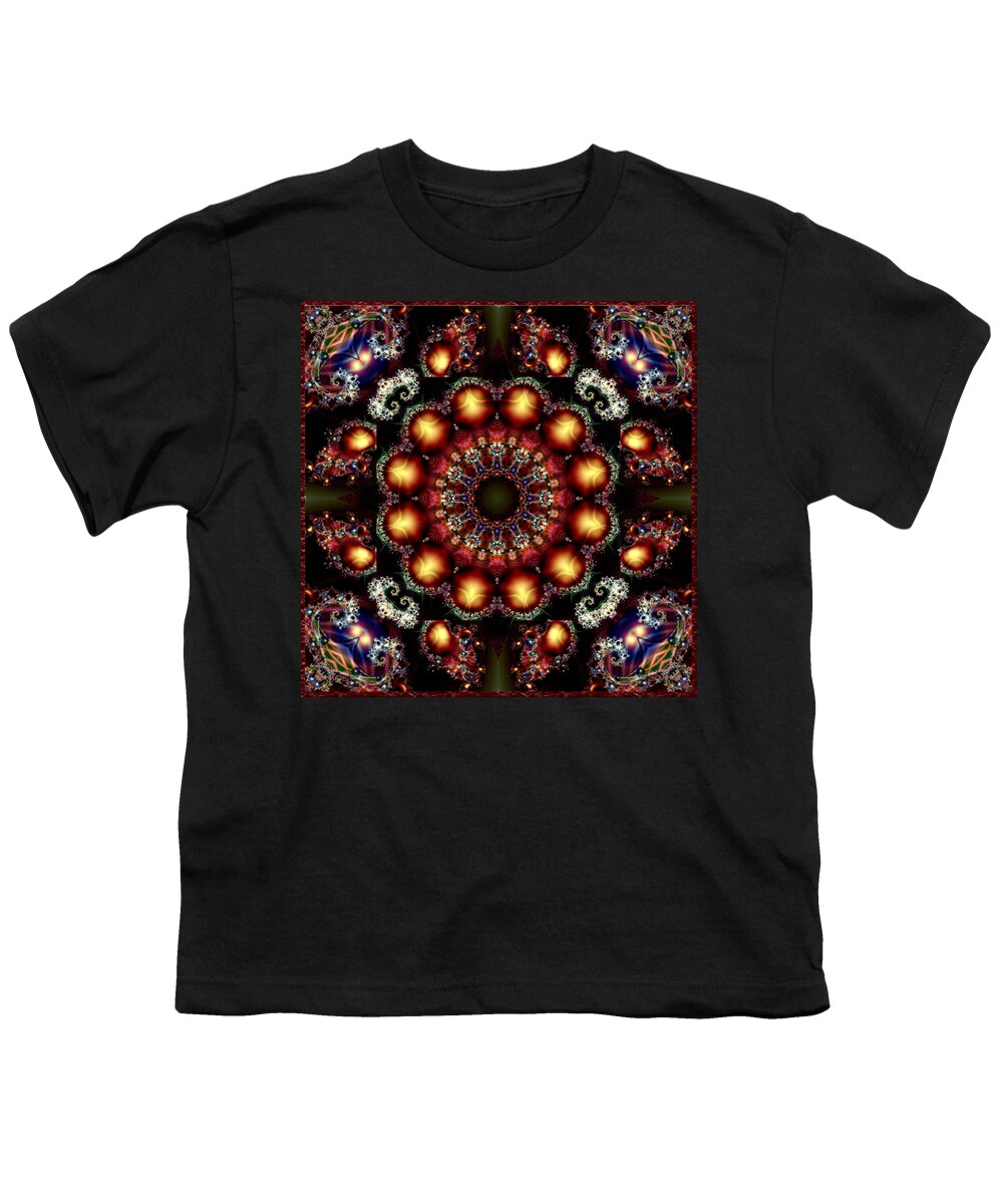 Kaleidoscope Youth T-Shirt featuring the digital art Circular Sunsets by Charmaine Zoe