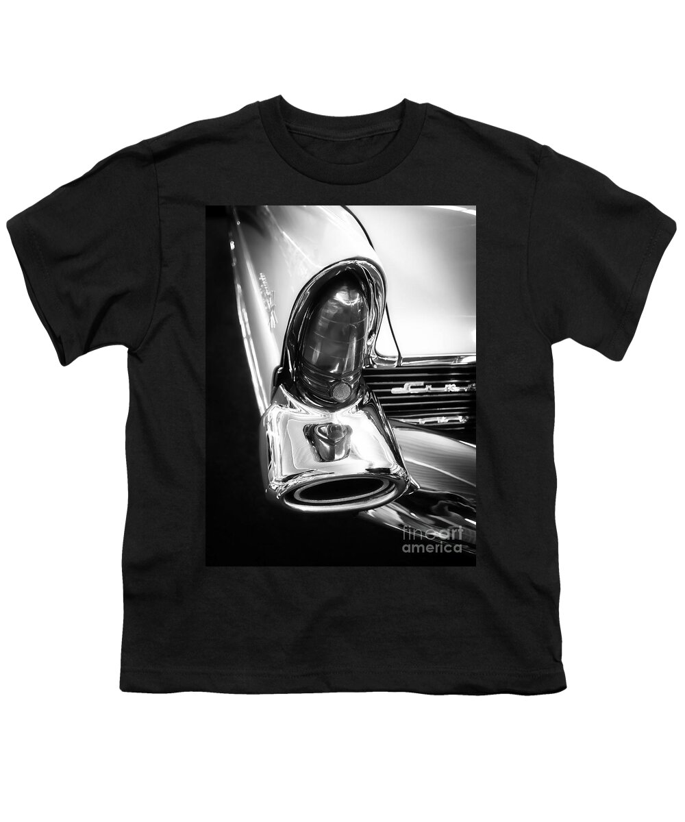 Black Youth T-Shirt featuring the photograph Classic Car Tail Fin by Edward Fielding