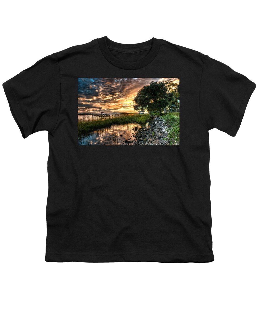 Clouds Youth T-Shirt featuring the photograph Coosaw Plantation Sunset by Scott Hansen