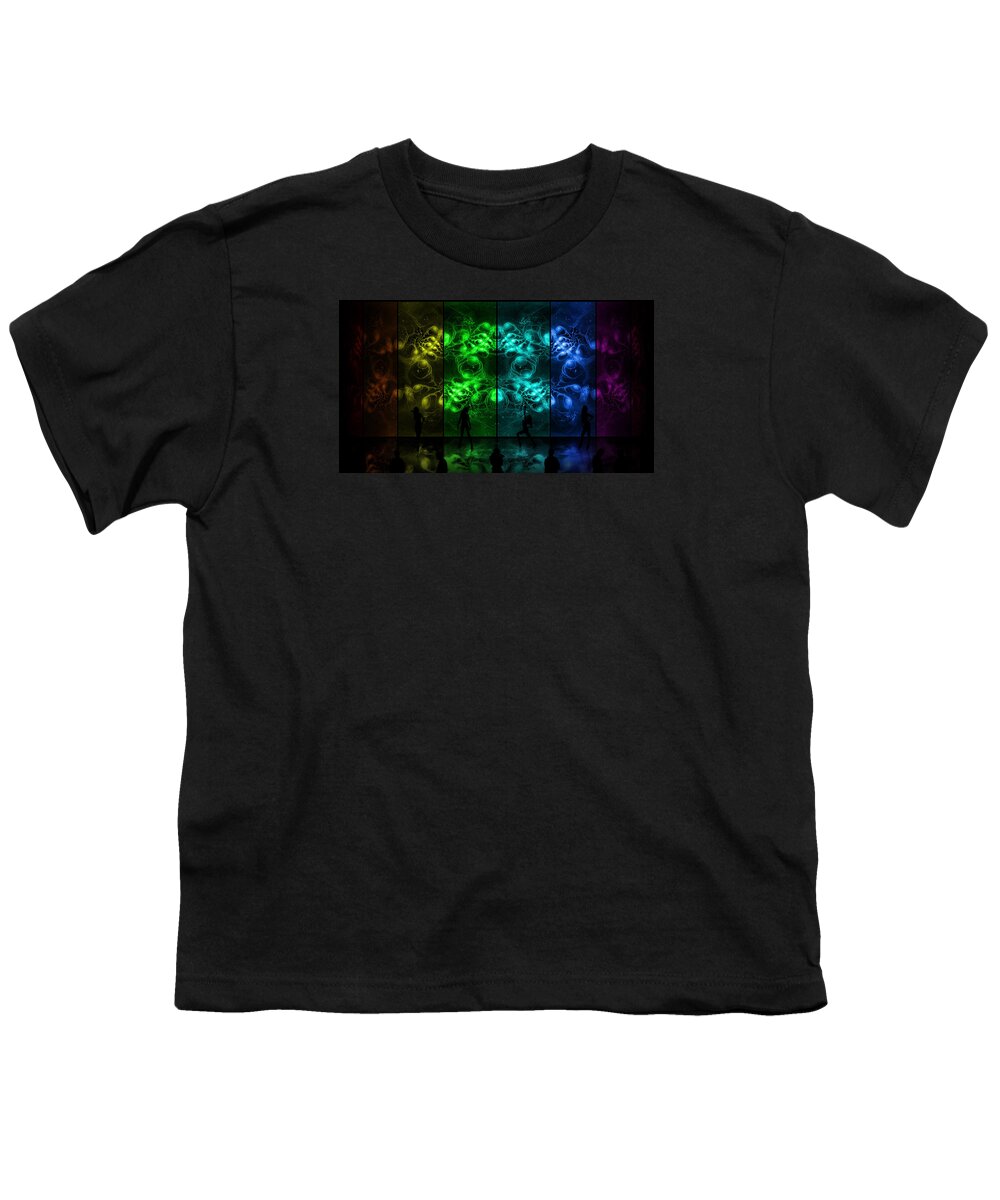 Corporate Youth T-Shirt featuring the digital art Cosmic Alien Vixens Pride by Shawn Dall