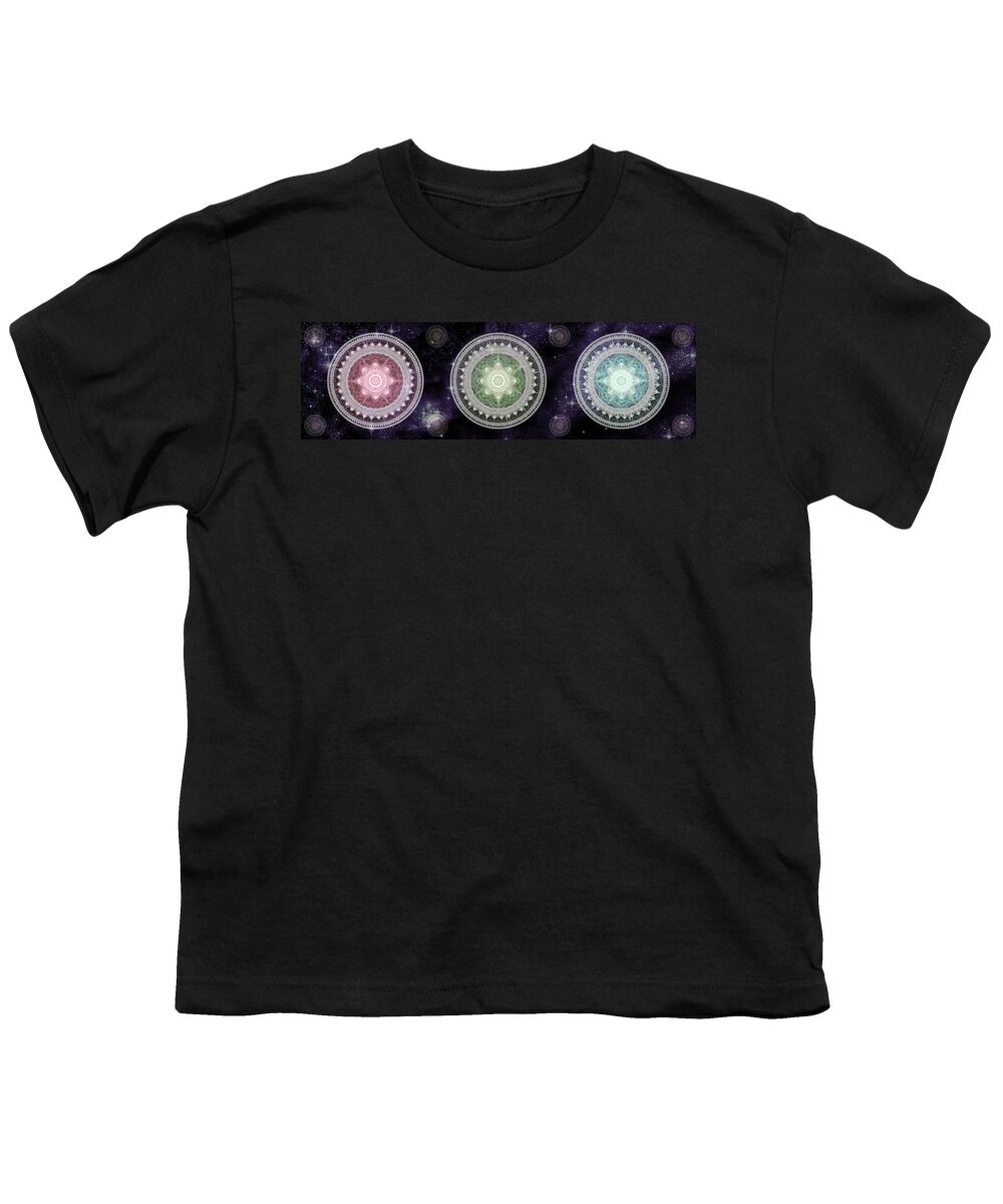 Corporate Youth T-Shirt featuring the digital art Cosmic Medallians RGB 2 by Shawn Dall