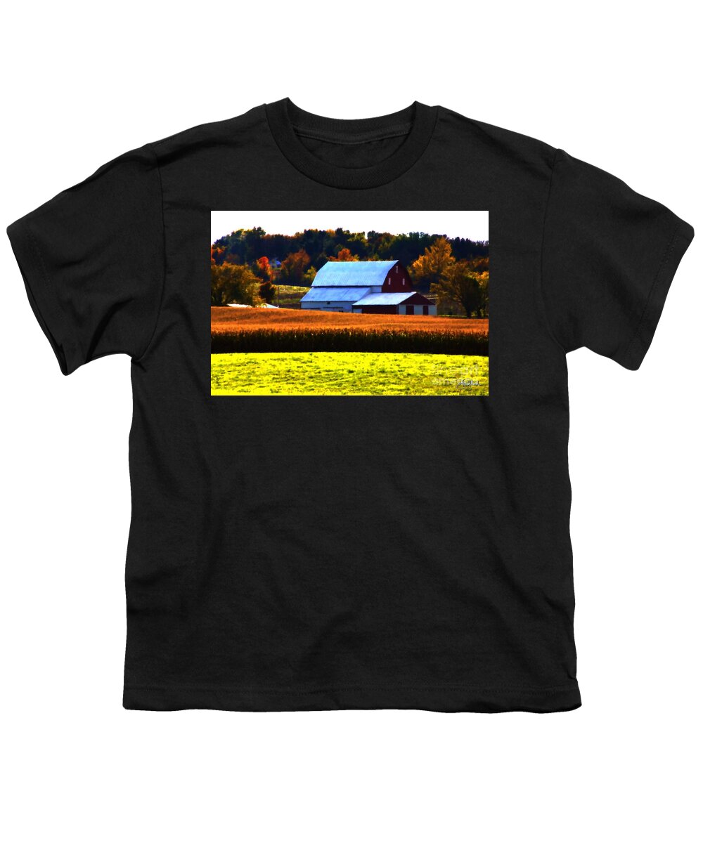 Barn Youth T-Shirt featuring the painting Country Side by Bill Richards