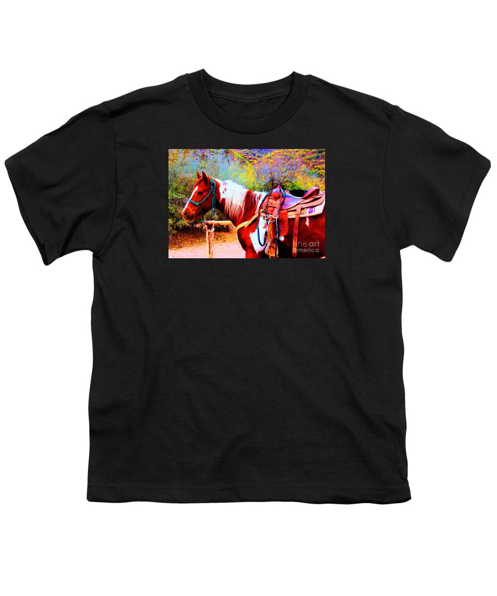 Paint Youth T-Shirt featuring the photograph Cowgirl Up by Tap On Photo