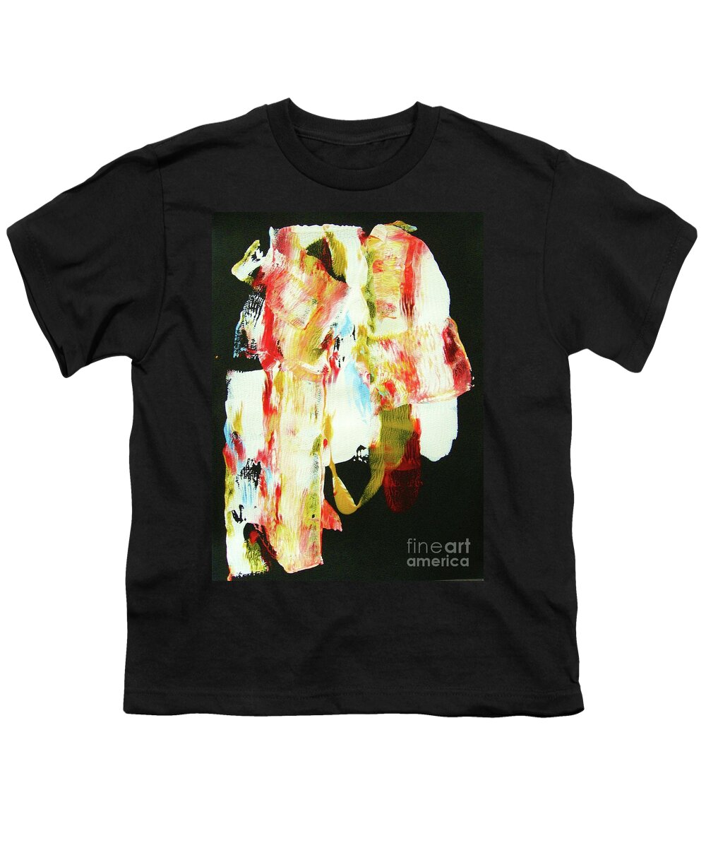 Abstraction Youth T-Shirt featuring the painting CRAZY HORSE an American Hero by Thea Recuerdo