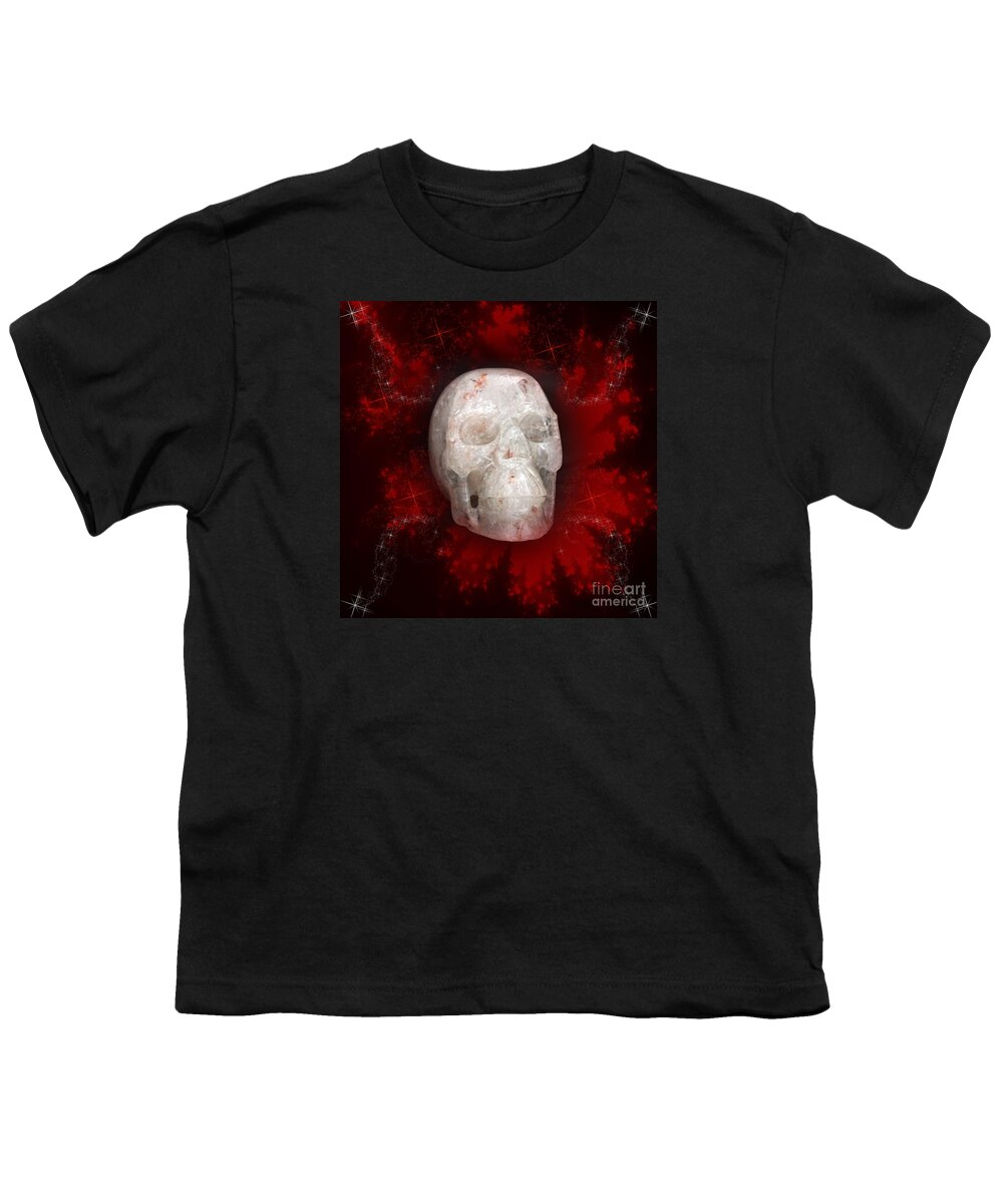 Crystal Youth T-Shirt featuring the photograph Crystal Skull on Red by Terri Waters
